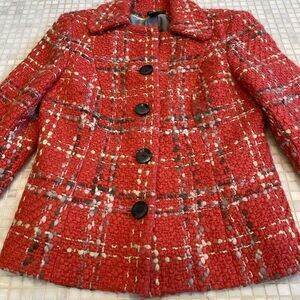 Retro 80s Pink Boucle Power Jacket